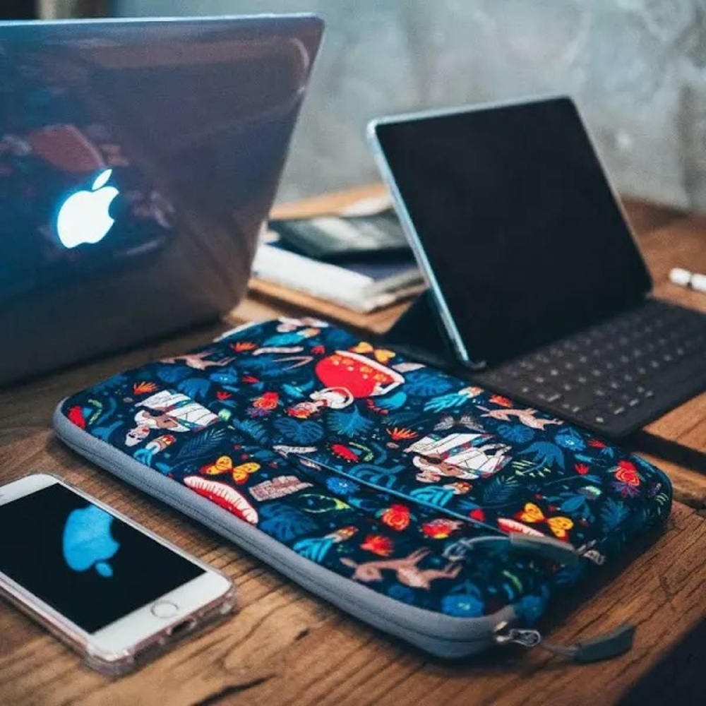 Blue Tablet Case for iPad with Colorful Design